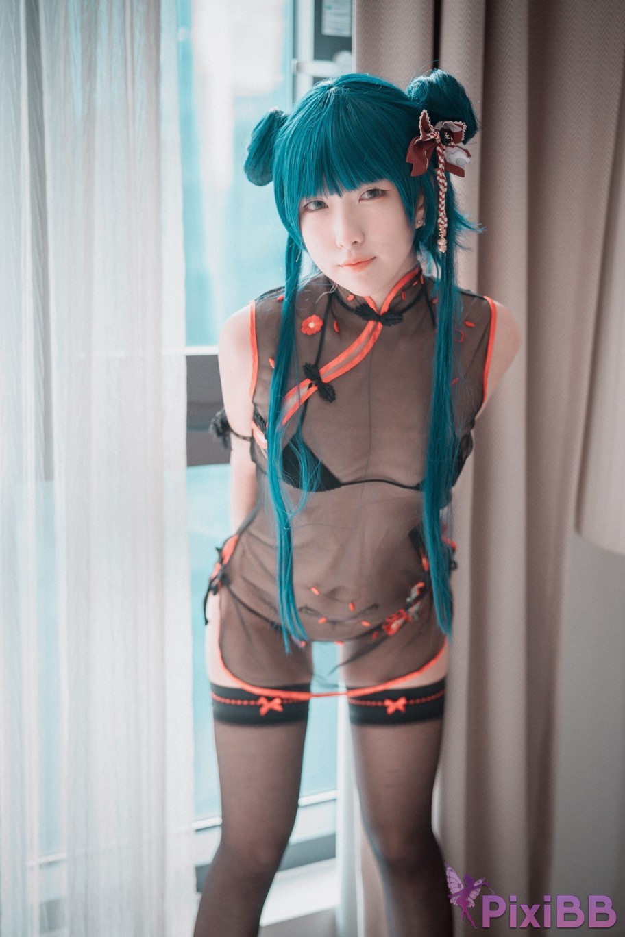 DJAWA Photo Sonson Sheer Qipao Girl PixiBB.COM 009