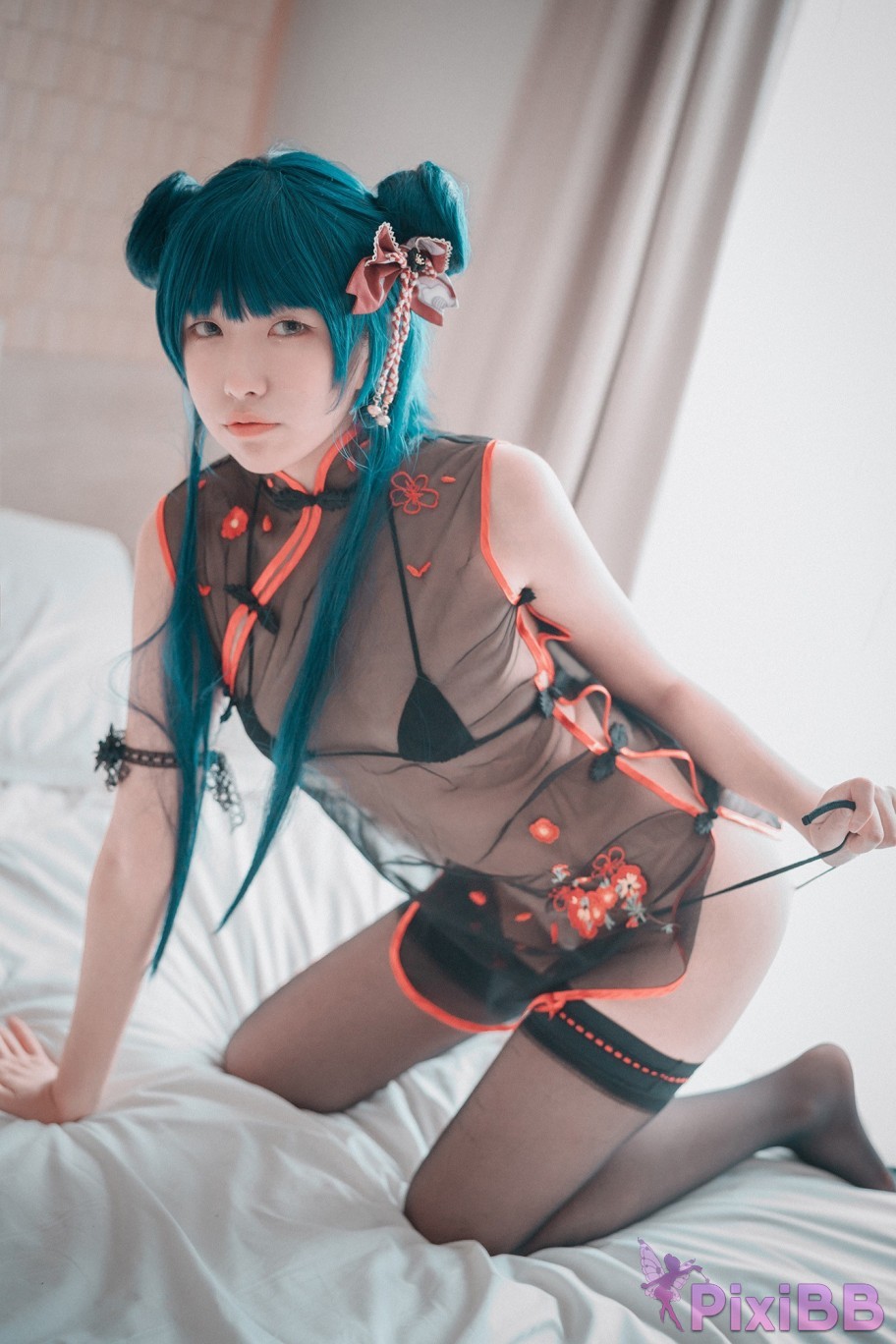 DJAWA Photo Sonson Sheer Qipao Girl PixiBB.COM 035