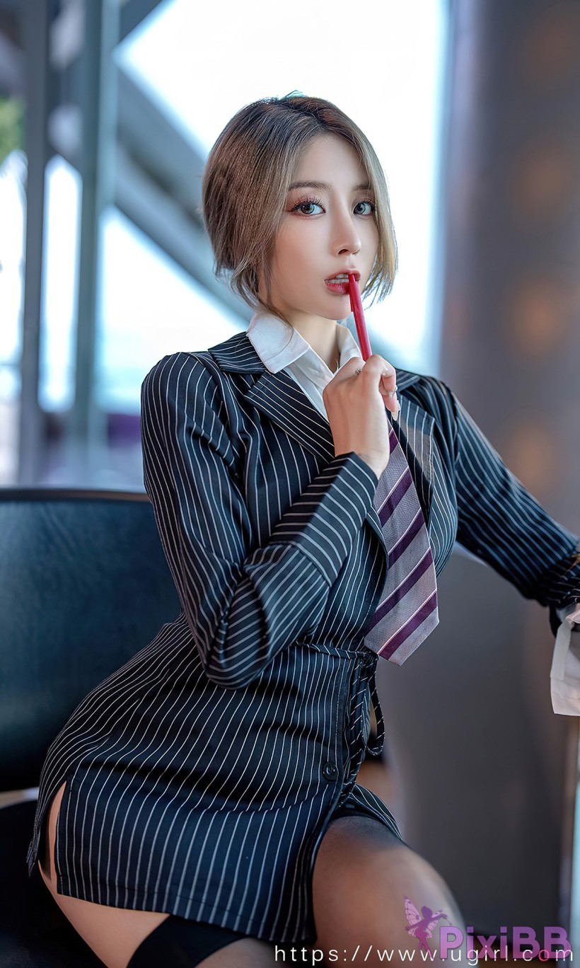 Ugirls Love the beauties No 2702 Xiao Hui Xiaohui Suit with black silk PixiBB.COM 006