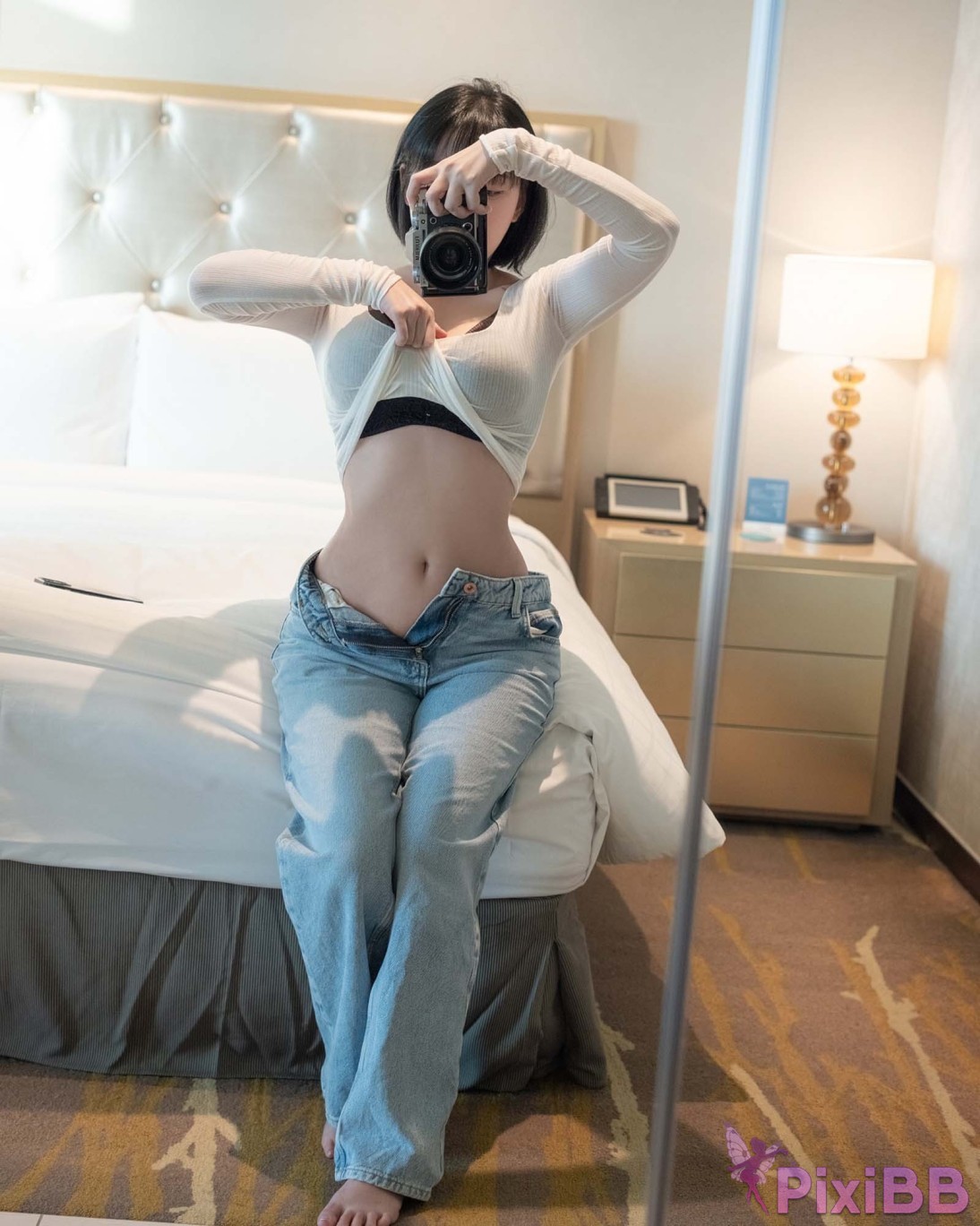 Kang In kyung White T Shirt and Jeans Concept PixiBB.COM 015