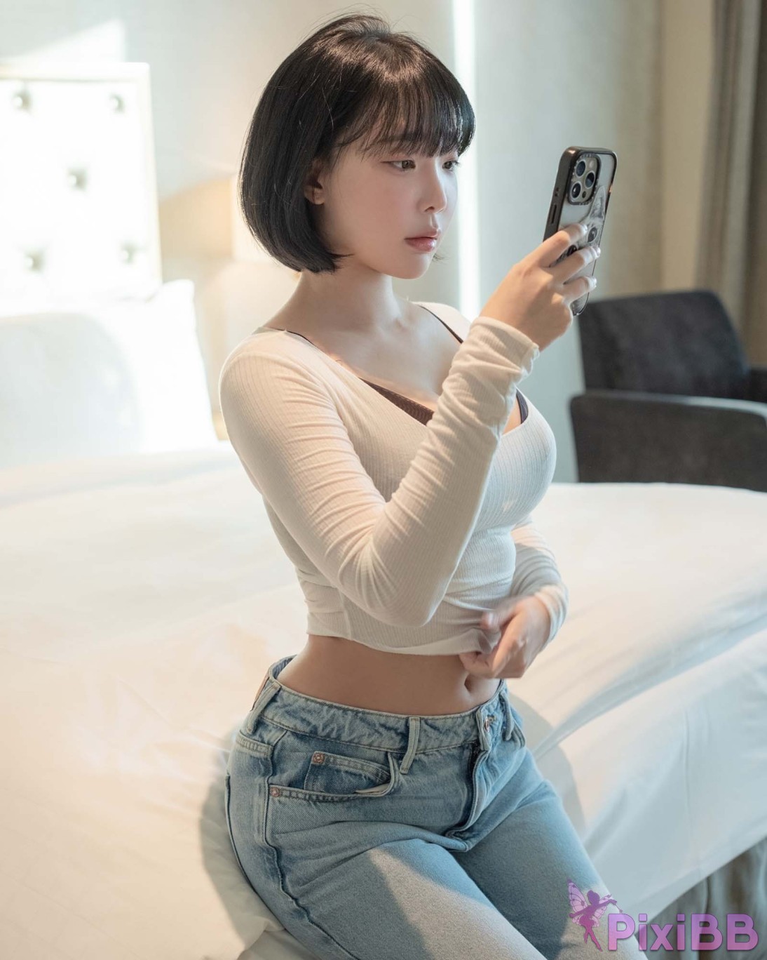 Kang In kyung White T Shirt and Jeans Concept PixiBB.COM 016